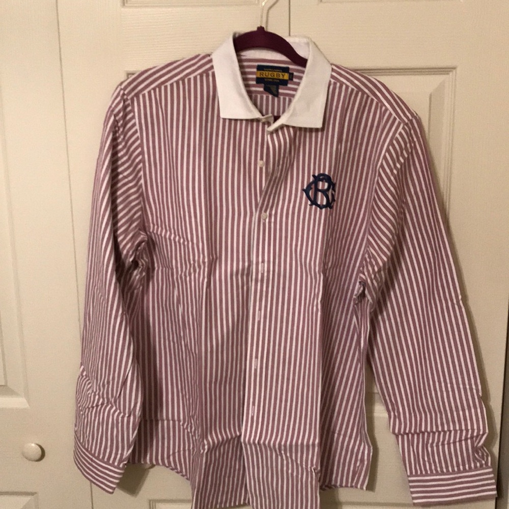Lauren Rugby Line Striped Shirt Sz XL